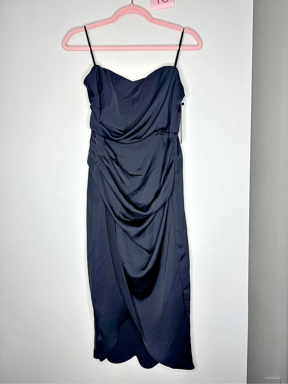 DO+BE Black Draped Strapless Dress Size Large NWT